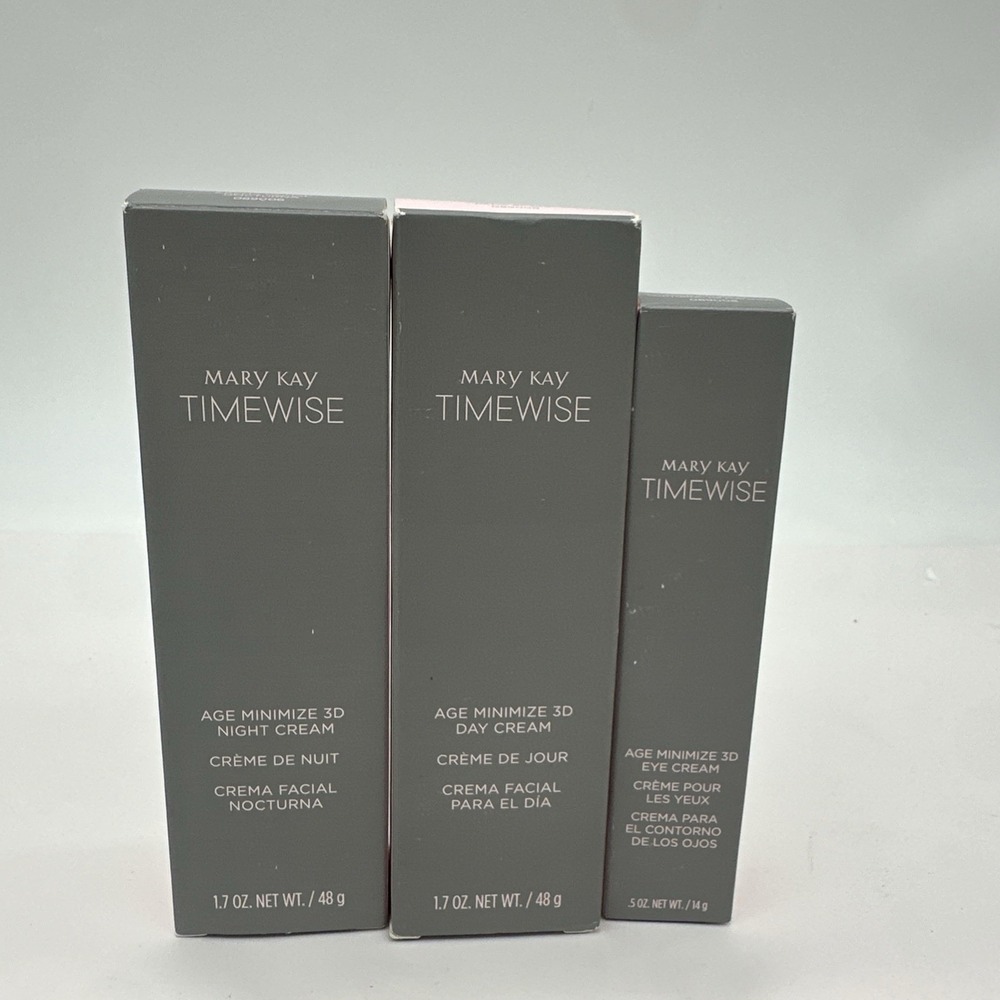 Mary Kay TimeWise Age Minimize 3D Day Cream, Night Cream, Eye Cream Normal- Dry